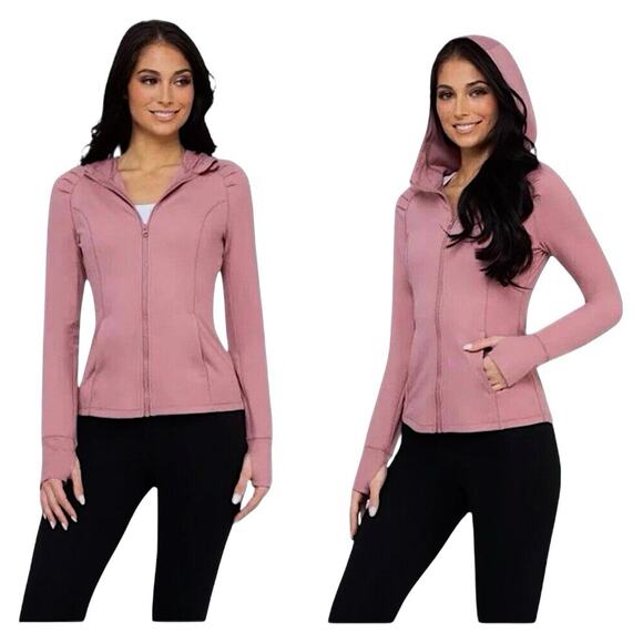 Yogalicious Jacket Women's Size XS Pink Ultra Soft Lightweight Full Zip Yoga - Picture 1 of 13